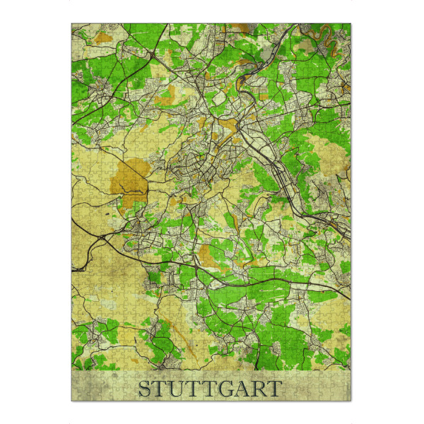 Puzzle Ravensburger "Stuttgart Vintage City Map" artboxONE - Städte / Stuttgart,Kartografie