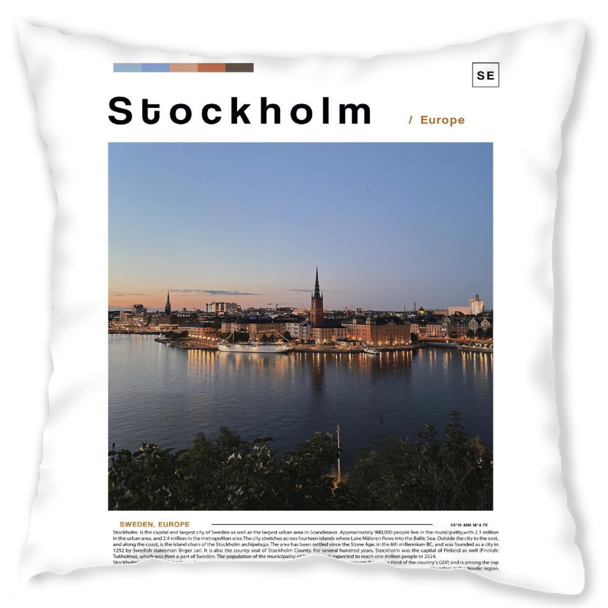 Design-Kissen "Cover der Stockholmer Zeitung" artboxONE - Stߤdte,Architektur