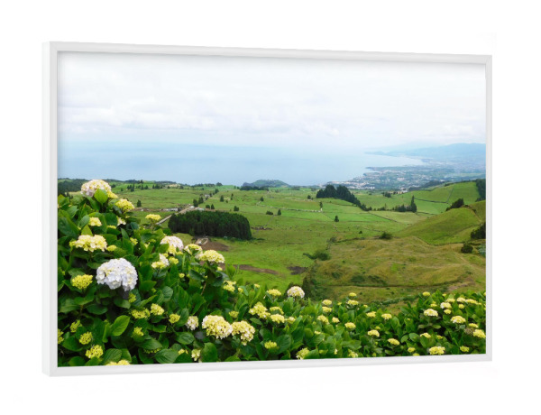 Poster mit weißem Rahmen "Küstenlandschaft Azoren" artboxONE - Natur,Reise,Reise / Strand und Meer,Reise / Länder