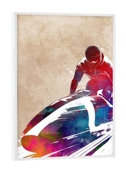 Poster mit weißem Rahmen "Bobsport Kunst B" artboxONE - Sport - Bob,Sport,Wintersport,Sport,Grafik,Illustration