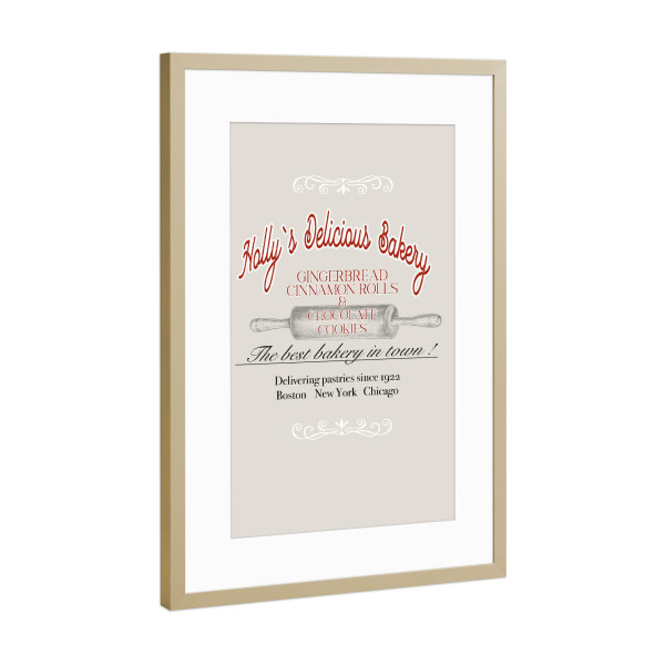 Poster mit Rahmen Gold "Weihnachten Bäckerei" artboxONE - Für Kinder,Essen & Trinken,Weihnachten,Für Mama