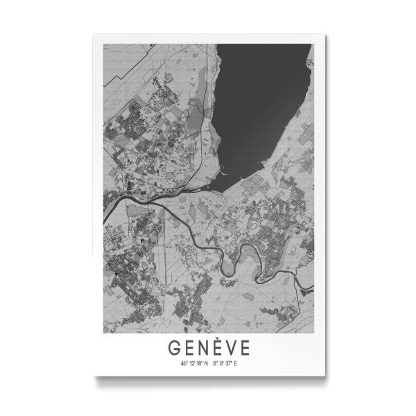Galerie-Print "Genève Stadt Karte" 30x20 cm artboxONE