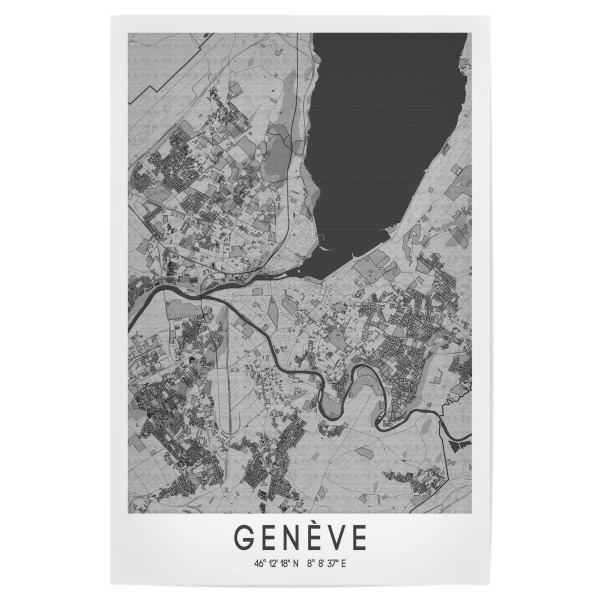 Poster "Genève Stadt Karte" artboxONE - Städte,Kartografie