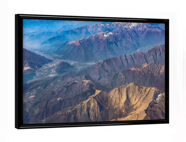 Poster mit schwarzem Rahmen "Alpenpanorama" artboxONE - Natur,Reise - Berge,Alpen,Luftaufnahme,Landschaftsfotografie,Landschaft