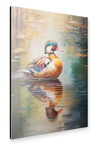 Alu-Dibond "Mandarin-Enten-Gemälde" 30x20 cm artboxONE