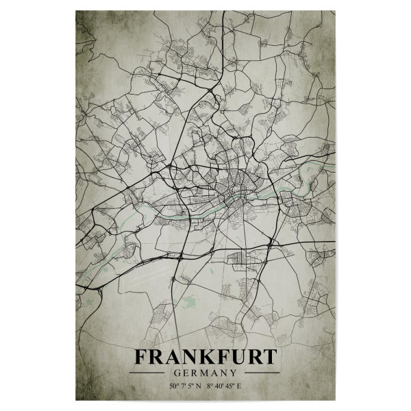 Poster 30x20 cm "Frankfurt Vintage CityMap" artboxONE - Städte / Frankfurt,Kartografie