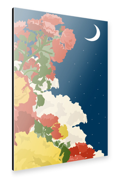 Alu-Dibond "Mondlicht, Vintage Botanical" 30x20 cm artboxONE