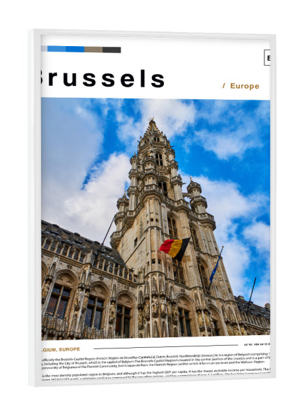 Poster mit weißem Rahmen "Cover der Brüsseler Zeitung" artboxONE - Städte,Architektur