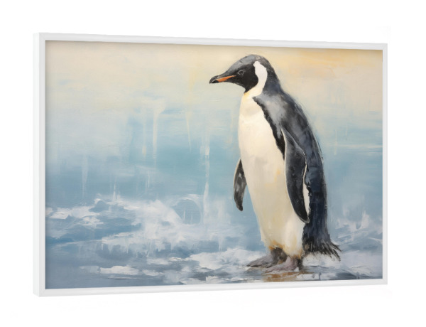 Poster mit weißem Rahmen "Gemälde eines Pinguins" artboxONE - Natur,Tiere