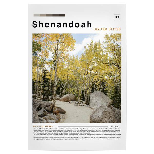 Poster 30x20 cm "Shenandoah-Zeitungscover" artboxONE - Städte,Architektur