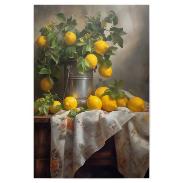 Poster 30x20 cm "Stillleben mit Zitronen" artboxONE - Natur,Floral,Essen & Trinken / Obst & Gemüse