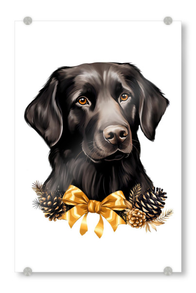 Acrylglasbild "Black Retriever Weihnachten" artboxONE - Tiere,Weihnachten,Lustig