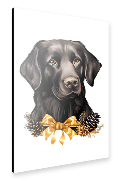 Alu-Dibond "Black Retriever Weihnachten" 30x20 cm artboxONE