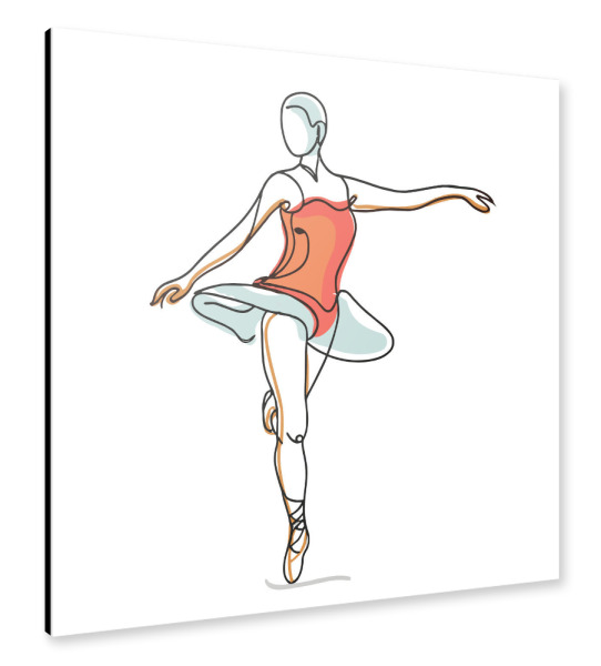 Alu-Dibond "Ballerina lines abstract colors" 30x30 cm artboxONE