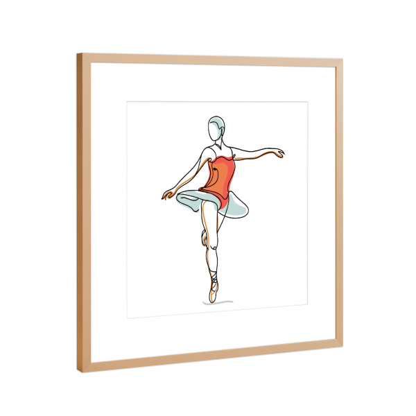 Poster mit Rahmen Kupfer "Ballerina lines abstract colors" artboxONE - Abstrakt - Music,Ballet,Ballerina,Line,Abstract,Modern,Dance,Dancer,Classic