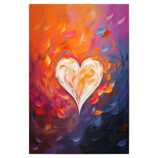 Poster 30x20 cm "Herz auf Rot und Blau" artboxONE - Liebe