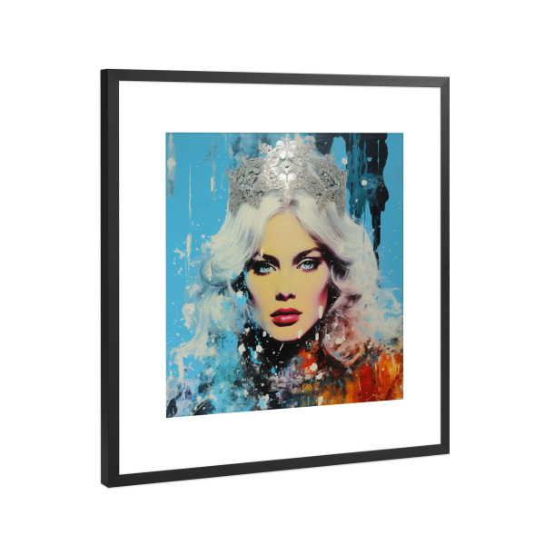 Poster mit Rahmen Schwarz (Metallic) "EISKÖNIGIN WUNDERBAR" artboxONE - Comic,Fashion,Fiktion,Festivals - Pop-art,Kunst,Porträt,Eiskönigin,Königin