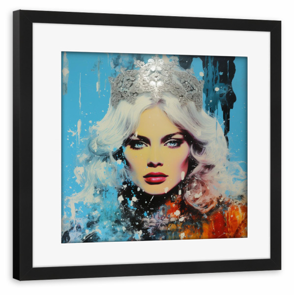 Poster mit Rahmen schwarz "EISKÖNIGIN WUNDERBAR" artboxONE - Comic,Fashion,Fiktion,Festivals - Pop-art,Kunst,Porträt,Eiskönigin,Königin