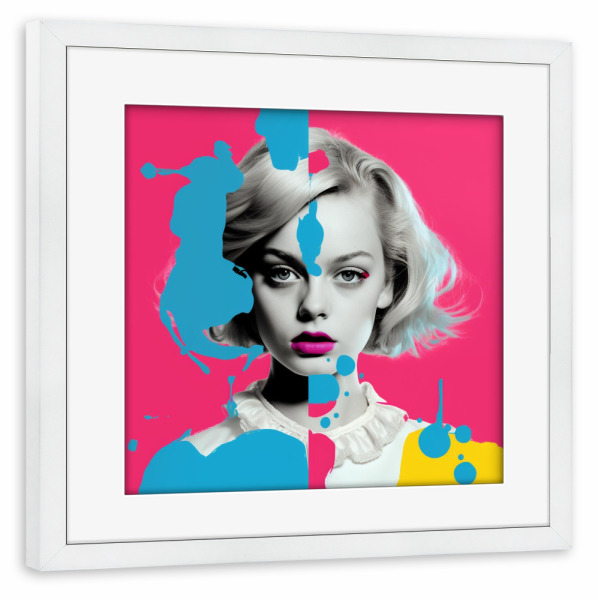 Poster mit Rahmen weiß "ALICE IM WUNDERLAND POPART WOMAN" artboxONE - Abstrakt,Menschen,Fashion,Für Mama
