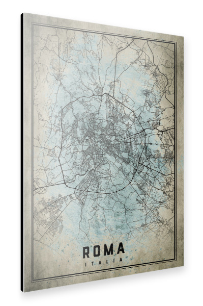 Alu-Dibond "Rom als Vintage Stadtplan" 30x20 cm artboxONE