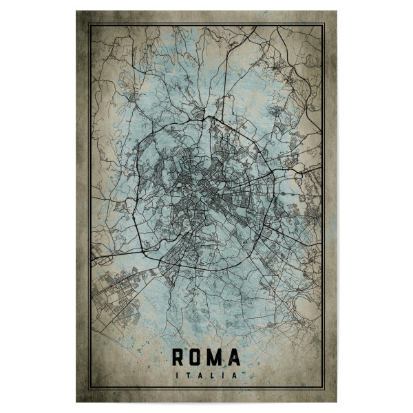 Poster "Rom als Vintage Stadtplan" artboxONE - Städte / Rom,Kartografie