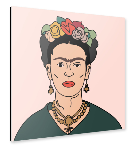 Alu-Dibond "Frida Kahlo draw" 30x30 cm artboxONE