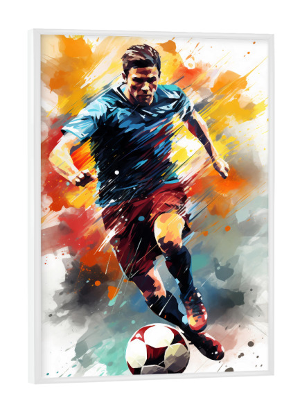Poster mit weißem Rahmen "Football Watercolor 9 (matart)" artboxONE - Sport,Sport / Fußball