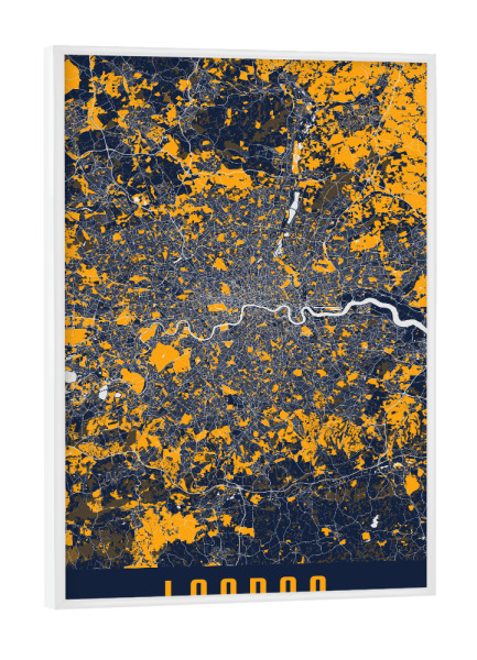 Poster mit weißem Rahmen "London City Karte" artboxONE - Städte / London,Kartografie