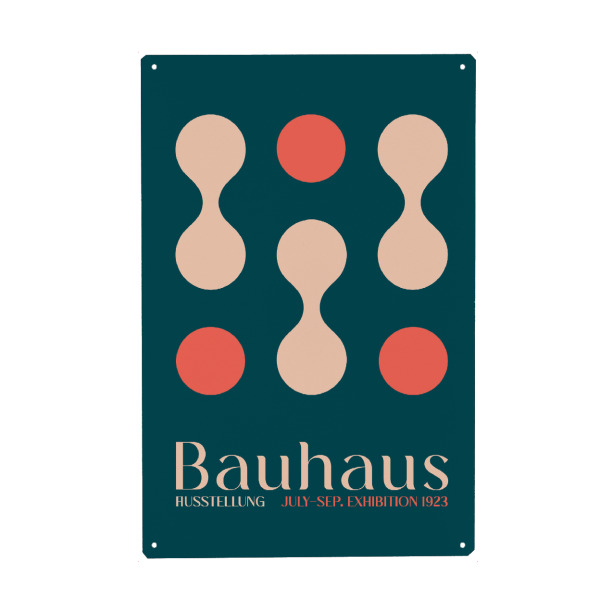 Metall Poster "Tunaboylu - Bauhaus Droplets" artboxONE - Typografie,Abstrakt,Geometrie