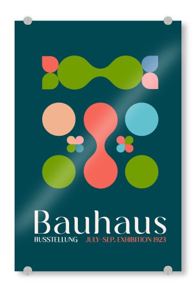 Acrylglasbild "Tunaboylu - Bauhaus Florale" artboxONE - Typografie,Abstrakt,Geometrie