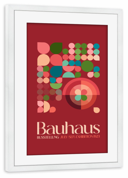 Poster mit Rahmen weiß "Tunaboylu - Bauhaus Formen" artboxONE - Typografie,Abstrakt,Geometrie