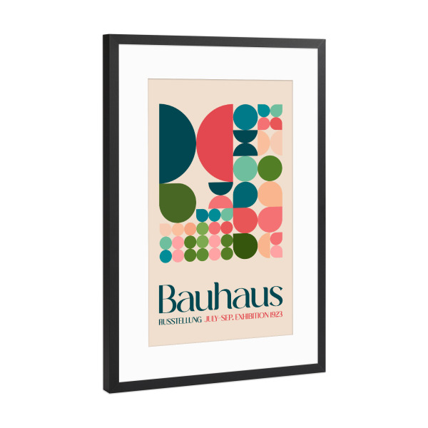 Poster mit Rahmen Schwarz (Metallic) "Tunaboylu - Bauhaus" artboxONE - Typografie,Abstrakt,Geometrie