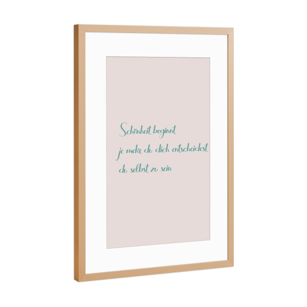 Poster mit Rahmen Kupfer "Selbst Liebe" artboxONE - Typografie,Liebe