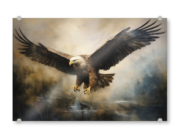 Acrylglasbild "Bemalter fliegender Adler" artboxONE - Natur,Tiere