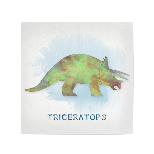 Poster 20x20 cm "Der Triceratops" artboxONE - Typografie,Für Kinder,Tiere - Triceratops,Dinosaurier,Aquarell,Dino