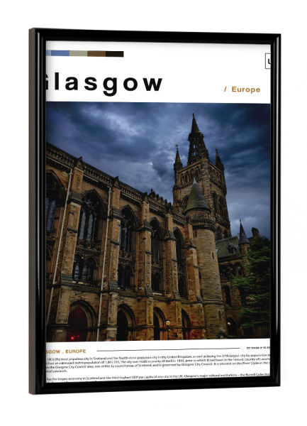 Poster mit schwarzem Rahmen "Cover der Glasgower Zeitung" artboxONE - Städte,Architektur