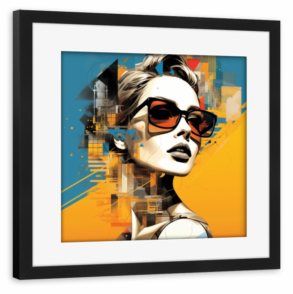 Poster mit Rahmen schwarz "ARCHITEKTONISCHE FRAU" artboxONE - Natur,Menschen,Schwarzweiß,Für Mama - Frau,Pop-art,Kunst,Porträt,Architektur,Architekt