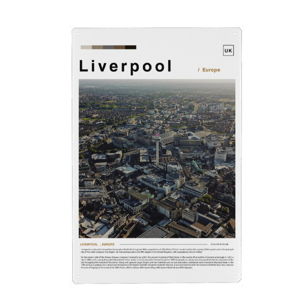 Metall Poster "Cover der Liverpooler Zeitung" artboxONE - Städte,Architektur