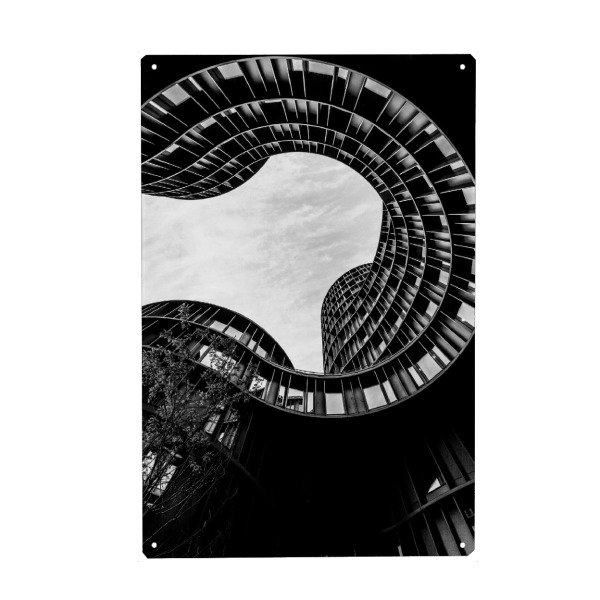 Holzbild "Axelborg-Türme" artboxONE - Reise,Architektur,Städte / København,Reise / Länder - Kopenhagen,Architektur,Stadt,Schwarzweiß