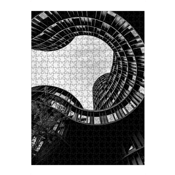Puzzle Ravensburger "Axelborg-Türme" artboxONE - Reise,Architektur,Städte / København,Reise / Länder - Kopenhagen,Architektur,Stadt,Schwarzweiß