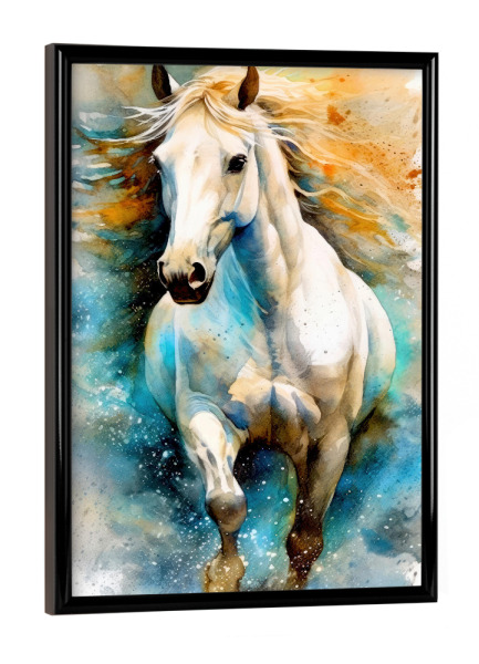 Poster mit schwarzem Rahmen "Pferd Aquarellkunst N" artboxONE - Tiere - Pferd,Pferde,Tier,Aquarell,Malerei,Pony