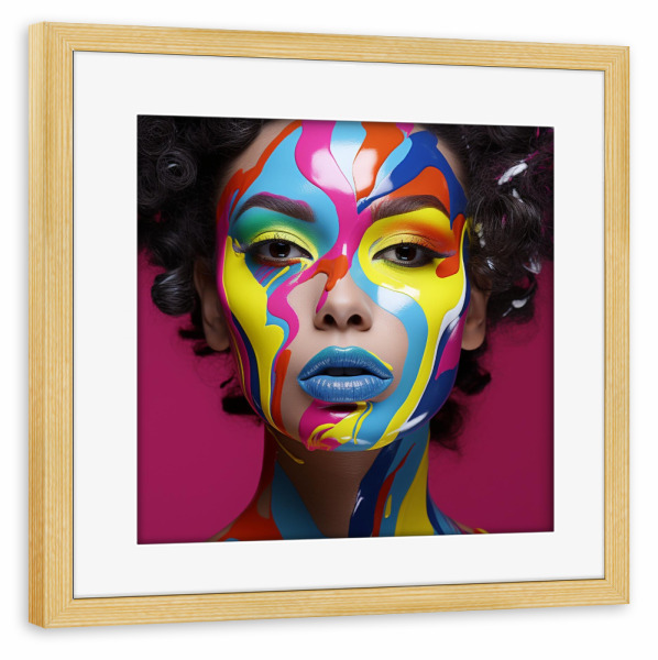 Poster mit Rahmen kiefer "Make-up-Frau" artboxONE - Menschen,Fashion,Für Mama - Make-up,Frau,Mode,Farben,Dame