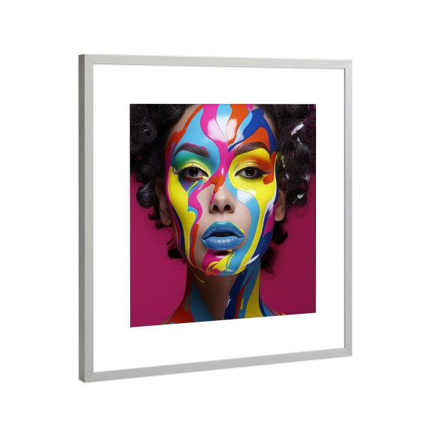 Poster mit Rahmen Silber "Make-up-Frau" artboxONE - Menschen,Fashion,Für Mama - Make-up,Frau,Mode,Farben,Dame