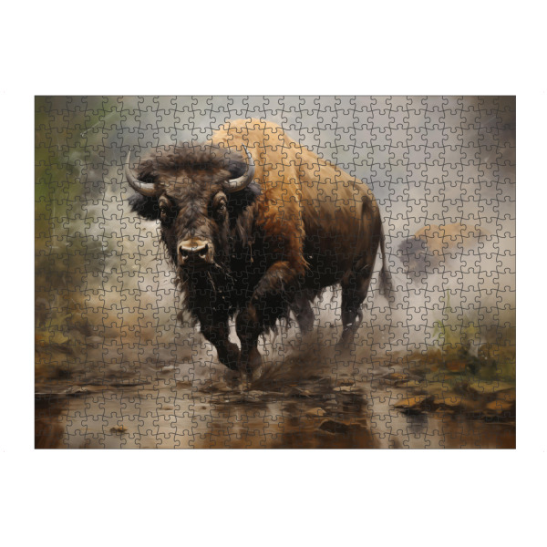 Puzzle Ravensburger "Bison am Fluss" artboxONE - Natur,Tiere