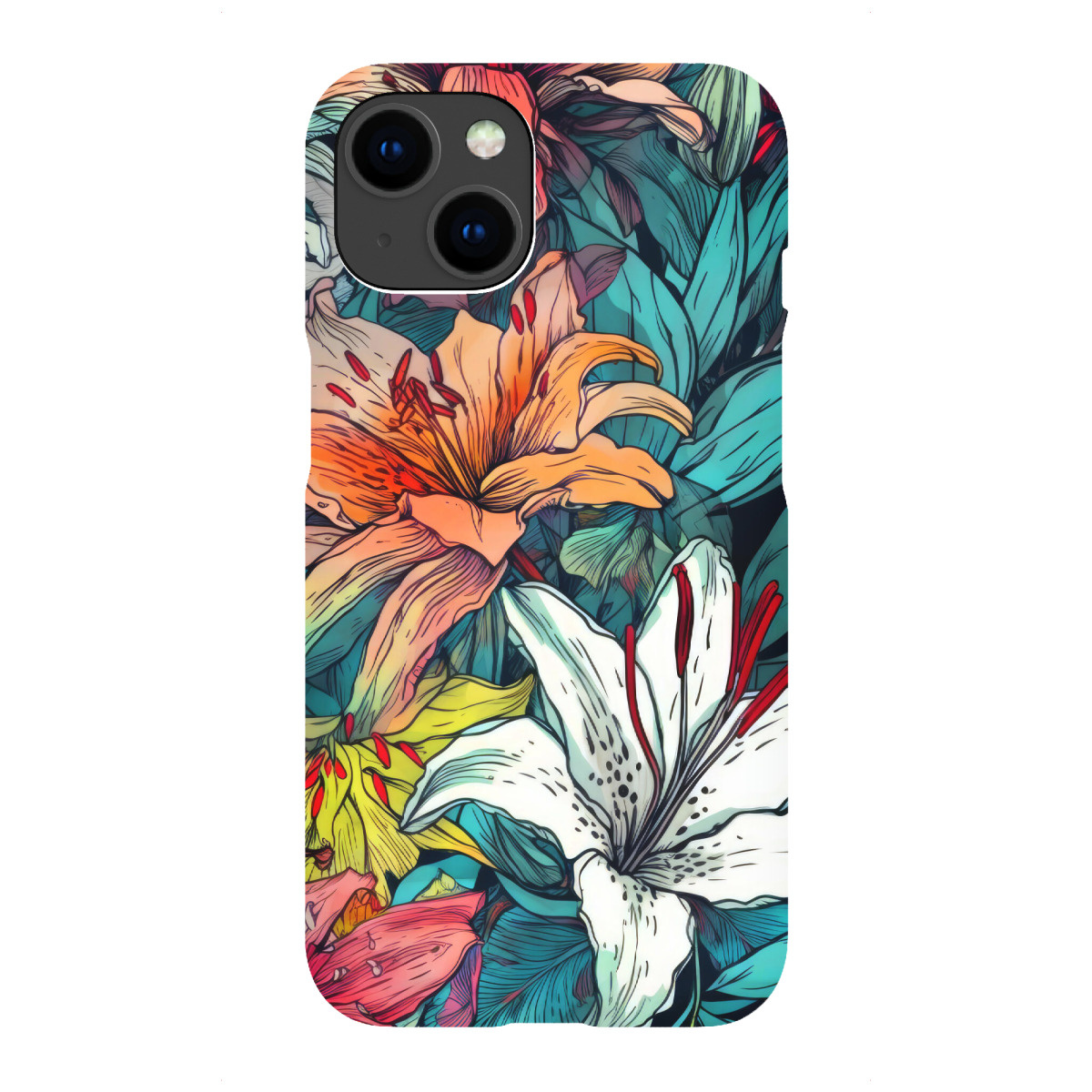 iPhone "Blumen und Blätter H" Premium-Case Handyhülle artboxONE