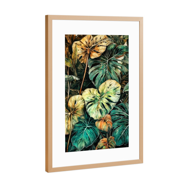 Poster mit Rahmen Kupfer "Blumenblätter Kunst K" artboxONE - Natur,Floral - Natur,Blumen,Blumen,Botanisch,Blätter,Blatt,Blumen