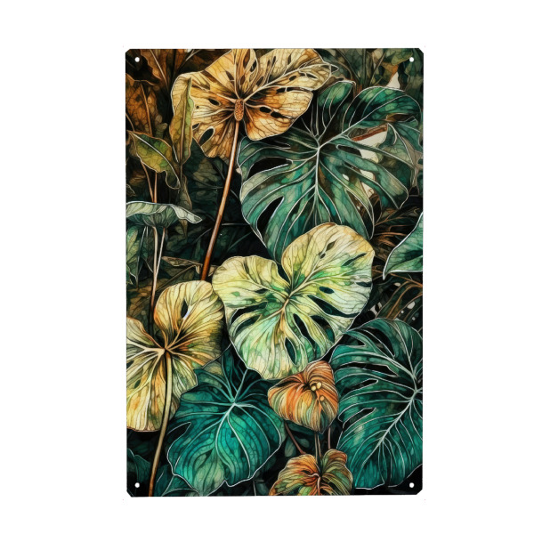 Holzbild "Blumenblätter Kunst K" artboxONE - Natur,Floral - Natur,Blumen,Blumen,Botanisch,Blätter,Blatt,Blumen