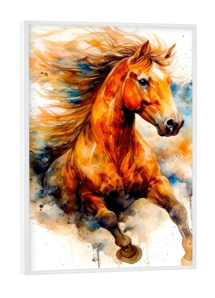 Poster mit weißem Rahmen "Pferde-Aquarellkunst G" artboxONE - Tiere - Pferd,Pferde,Tier,Aquarell,Malerei,Pony