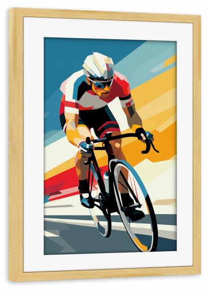 Poster mit Rahmen kiefer "Cycling Vintage Retro (matart)" artboxONE - Sport - Fahrrad,Biker,Radfahren,Radfahrer,Fahrrad,Triathlon,Sport,Vintage,Retro
