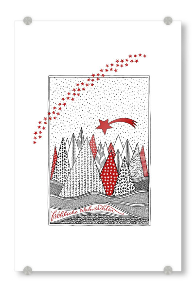 Acrylglasbild "Sternen-Winterwald" artboxONE - Weihnachten - Weihnachten,Winter,Advent,Adventskalender,Sterne,Geschenk,Winterwald